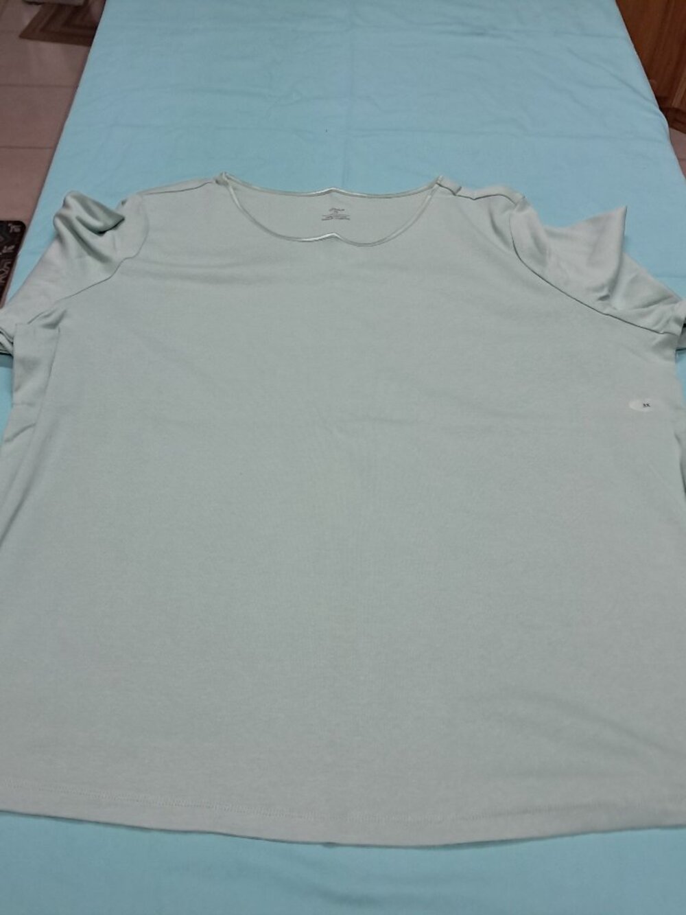 NWT CJ Banks Plus Size 3X Green 3/4 Sleeve Crew Neck Basic Tee Top